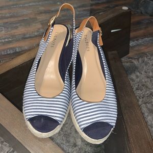 Talbots straw wedges